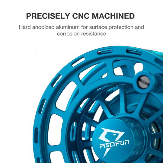PLATTE Fly Fishing Reel Large Arbor Fly Reel Blue