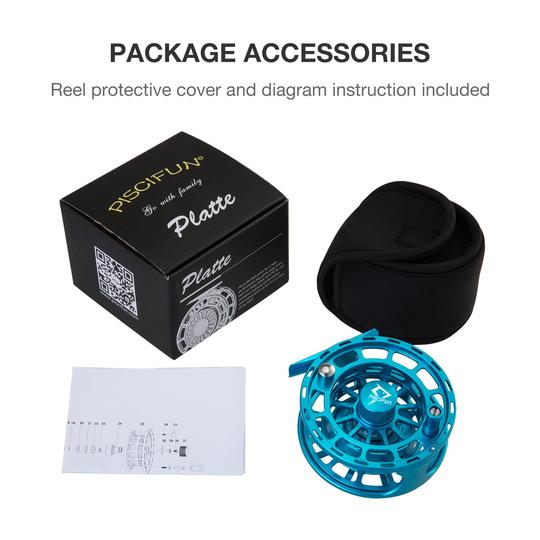 PLATTE Fly Fishing Reel Large Arbor Fly Reel Blue