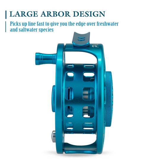 PLATTE Fly Fishing Reel Large Arbor Fly Reel Blue