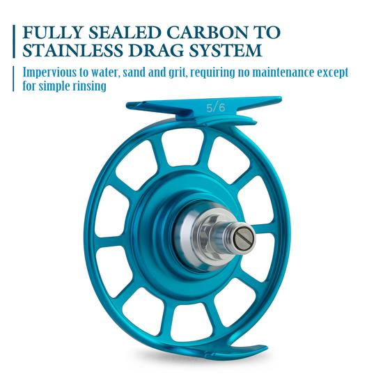 PLATTE Fly Fishing Reel Large Arbor Fly Reel Blue