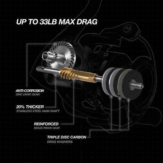 Carbon X Spinning Reel and 1pc Serpent Spinning Rod Combo