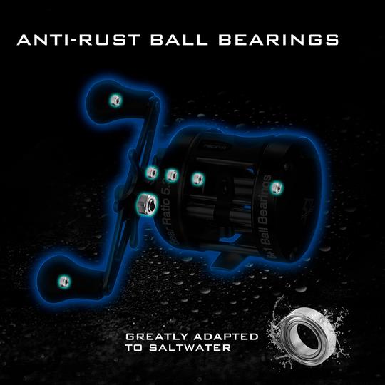 Chaos XS Round Baitcasting Reel, Saltwater Fishing Casting Reels for Catfish, Musky, Bass, Pike