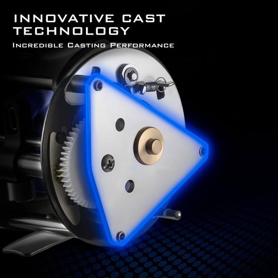 Chaos XS Round Baitcasting Reel, Saltwater Fishing Casting Reels for Catfish, Musky, Bass, Pike