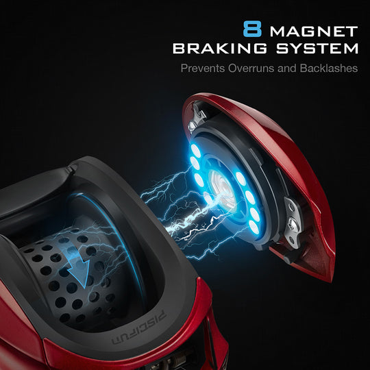 Spark Baitcasting Fishing Reel 16.5 LB Carbon Fiber Drag Low Profile Baitcaster Reel