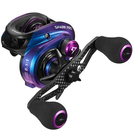 Spark Pro Baitcasting Reel 12 Bearings Low Profile Baitcaster Fishing Reels