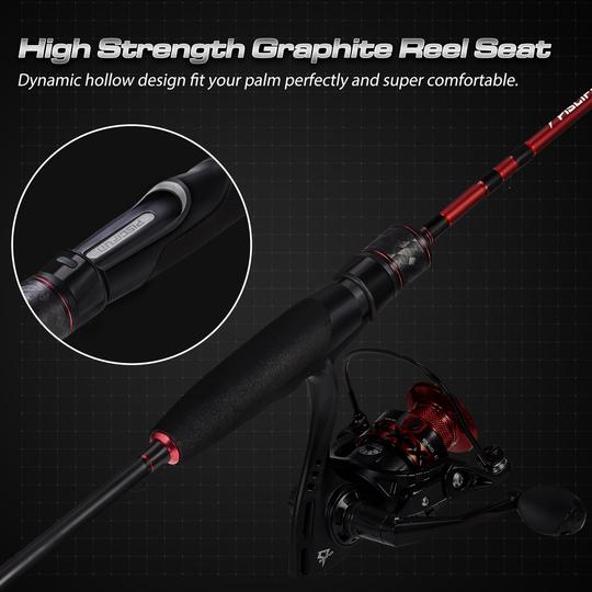 Flame Spinning Rod Two Pieces IM6 Carbon Blank Freshwater Sensitive Spinning Fishing Rod