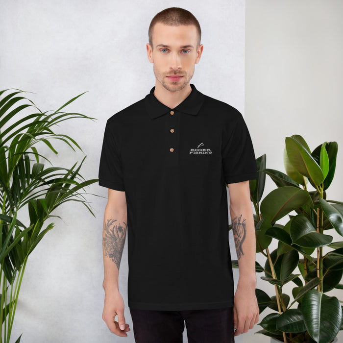 Embroidered 'Bigger Fishing' Polo Shirt