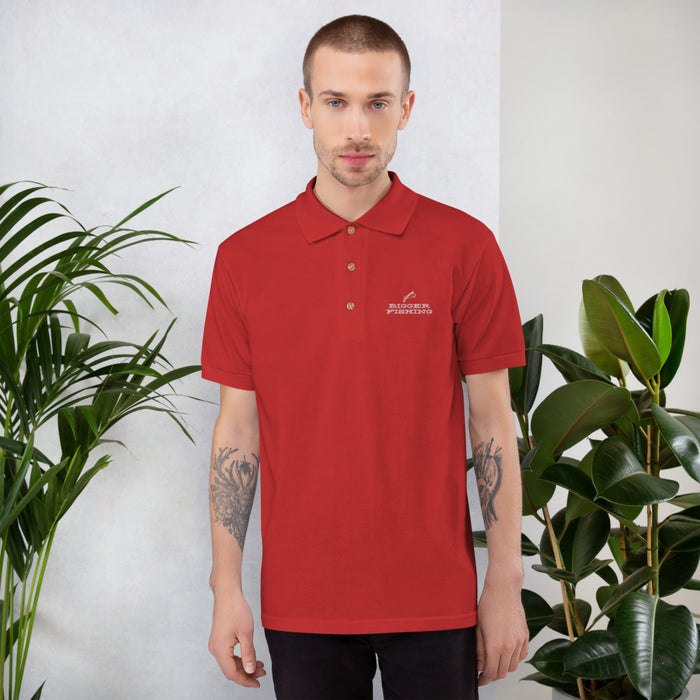 Embroidered 'Bigger Fishing' Polo Shirt