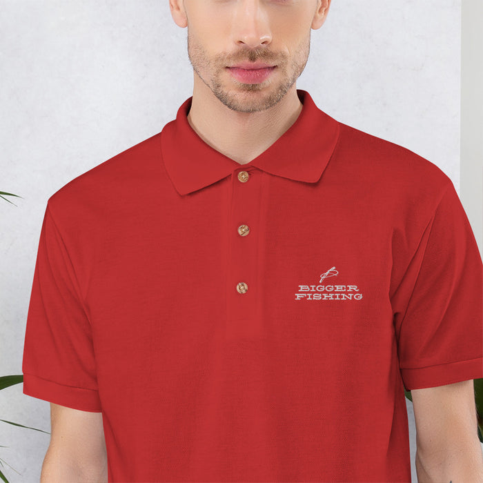 Embroidered 'Bigger Fishing' Polo Shirt