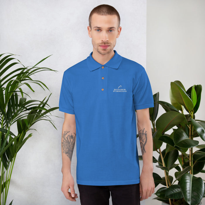 Embroidered 'Bigger Fishing' Polo Shirt
