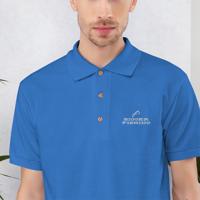 Embroidered 'Bigger Fishing' Polo Shirt
