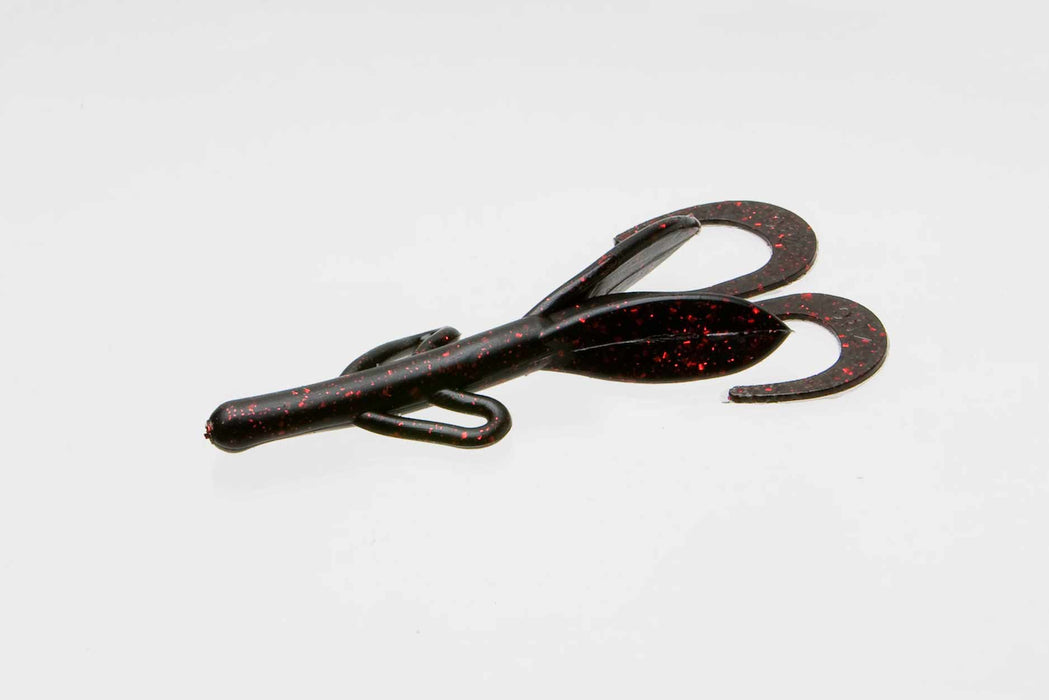 Zoom Brush Hog Softbait Black Red Glitter