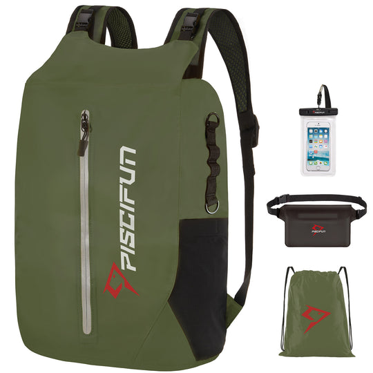 Waterproof Dry Bag, Floating Dry Backpack Keeps Gear Dry with Waist Pouch and Phone Case