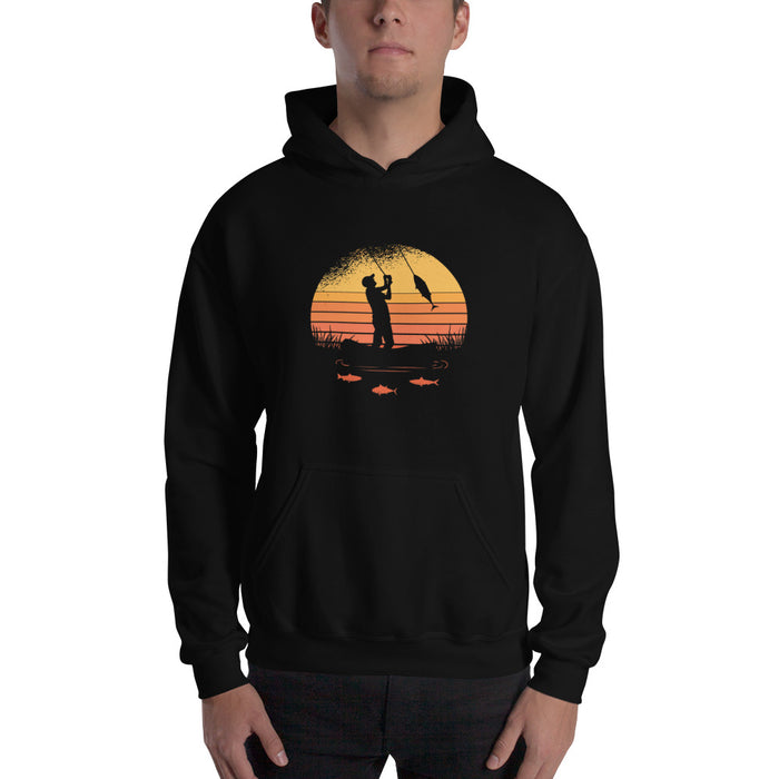 Fishing Sunset Male Hoodie