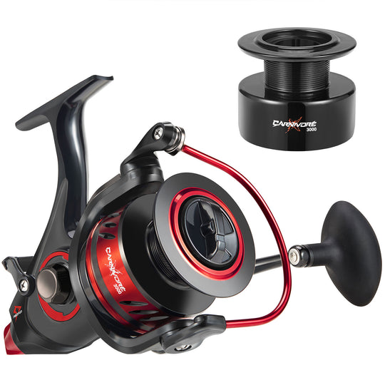 Carnivore X Baitfeeder Spinning Reel 4.3:1-5.1:1 Shielded Stainless St —  Bigger Fishing