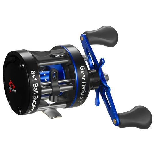 Round Baitcasting Reel, Fishing Reels for Catfish, Salmon, Striper Bass,  Pike, Smooth Powerful Saltwater Inshore Surf Trolling Fishing Reels (Color  : Right Hand, Size : 50N) : : Sports & Outdoors
