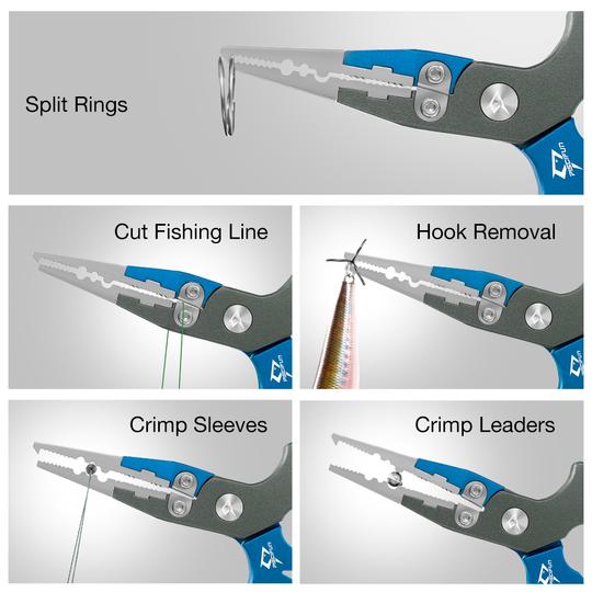 AXP Aluminum Fishing Pliers Lightweight Hook Remover Pliers Split Ring Nose