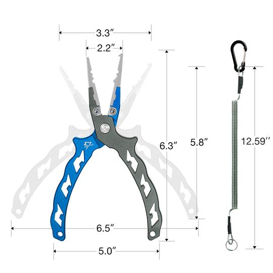 AXP Aluminum Fishing Pliers Lightweight Hook Remover Pliers Split Ring Nose