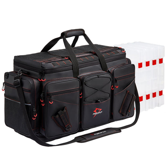 Water Resistant Travel Pro Fishing Tackle Bag with 4 Trays Bigger Fishing Water Resistant Travel Pro Fishing Tackle Bag with 4 Trays Bigger Fishing