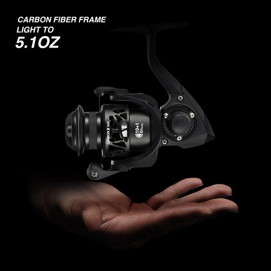 Carbon X Spinning Reel Size 500 1000 for Ice Fishing — Bigger Fishing