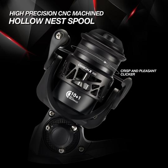 Carbon X Spinning Reel Size 500 1000 for Ice Fishing Bigger Fishing Carbon X Spinning Reel Size 500 1000 for Ice Fishing Bigger Fishing