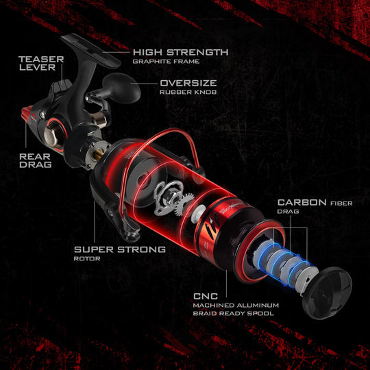 Carnivore X Baitfeeder Spinning Reel 4.3:1-5.1:1 Shielded Stainless St — Bigger Fishing