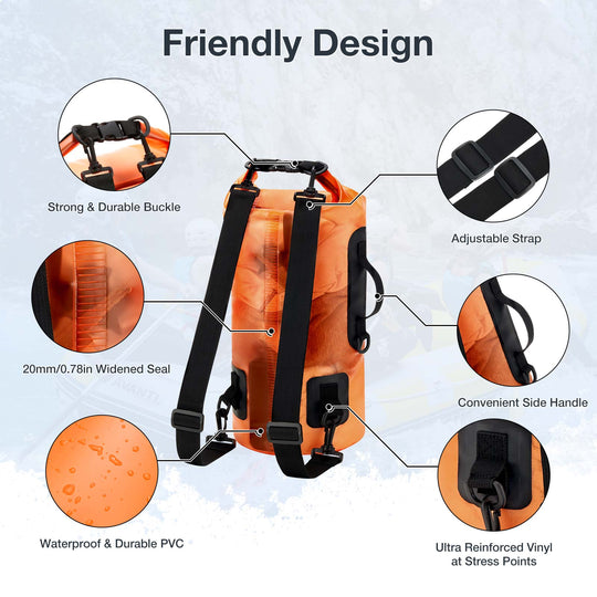 Waterproof Dry Bag with Phone Case - Transparent Dry Bag