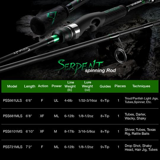 Carbon X Spinning Reel and 1pc Serpent Spinning Rod Combo